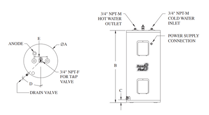 40 Gallon (151 Litres) Electric Water Heater