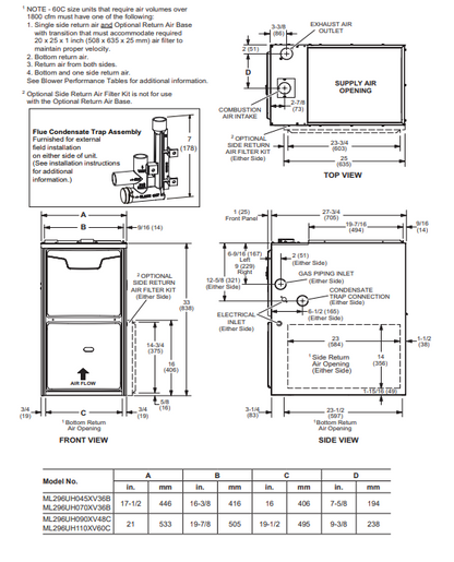 Lennox ML296 90,000 BTU Furnace